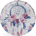 Wall Picture, with Peach Dream Catcher Printed Circular Iron Hanging Picture,Wall Art Decor,Home for Bedroom Living Room Bathroom Decor,Iron Painting 11.8X11.8 in