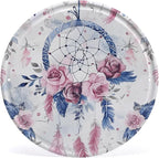Wall Picture, with Peach Dream Catcher Printed Circular Iron Hanging Picture,Wall Art Decor,Home for Bedroom Living Room Bathroom Decor,Iron Painting 11.8X11.8 in