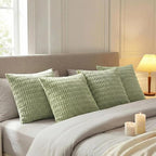 Fancy Homi 4 Packs Decorative Throw Pillow Covers for Living Room Couch Bed, Modern Farmhouse Boho Home Décor Accent Cushion Case, 20" x 20", Sage Green