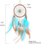 Dream Catchers for Cars Rear View Mirror, Small Feather Dream Catcher Wall Hanging Car Deco Car Charm Ornament (1.1 Blue)