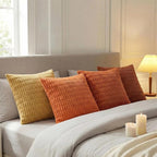Fancy Homi 4 Packs Decorative Throw Pillow Covers for Living Room Couch Bed, Modern Farmhouse Boho Home Décor Accent Cushion Case, 14" x 14", Burnt Orange Series