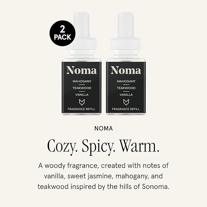 Pura & GUY FOX Home Scent Refill - Smart Home Air Diffuser - Long-Lasting Luxury Fragrance per Refill - Household & Apartment Essential - Clean Diffuser Fragrance - 2 Pack, Noma