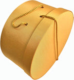 Sarah's Hat Boxes Classic Gold Hat Box – 14.75" x 7.5" (Dia. x Ht.) Handmade in USA – Odorless Non-Toxic Adhesive, Cording Handle – Premium Storage for Hats & Accessories