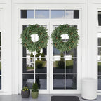 Olive Eucalyptu Wreaths for Front Door 24 Inch, Artificial Waterproof Green Lush Olive Branch Wreath with Berry for Home Outdoor Indoor Farmhouse Window Spring Summer All Seasons