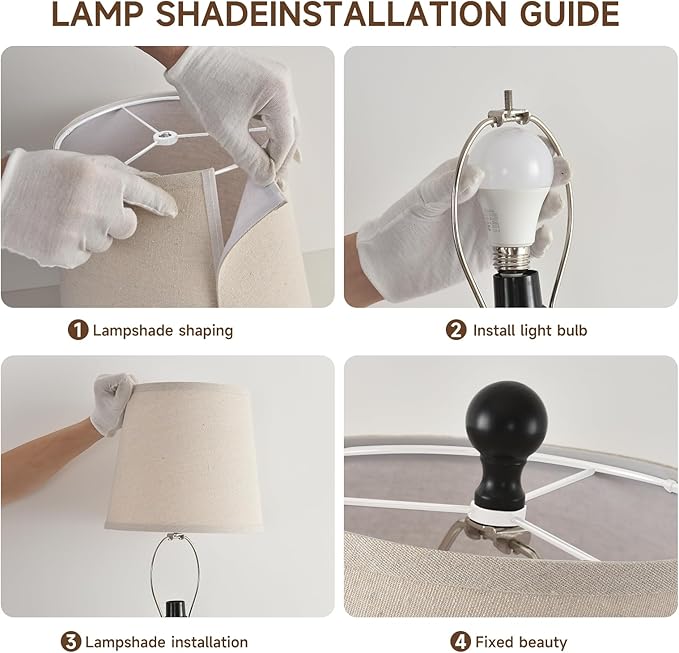 Terpsichore Lamps Set of 2 Modern Farmhouse Table Lamp Bedside Reading Lamps Living Room End Tables Set Lamps for Night Stands Bedroom Night Lamp,High 26.25 Inch, (Black, High 26.25 inches)