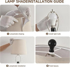 Terpsichore Lamps Set of 2 Modern Farmhouse Table Lamp Bedside Reading Lamps Living Room End Tables Set Lamps for Night Stands Bedroom Night Lamp,High 26.25 Inch, (Black, High 26.25 inches)