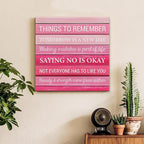 Inspirational Pink Wall Art Decor, Preppy Motivational Room Sign, Pink Positive Canvas Posters Art Work for Home Office Bedroom Living Room Kitchen Bathroom (8 X 8 Inches, Framed)