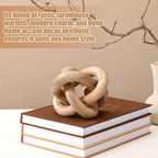 Yalikop 3 Link Wood Knot Decor Rustic Home Décor Accents Hand Carved Coffee Table Decoration, Boho Chain Link Decoration, Modern Shelf, Rustic Objects for Home Living Room Bedroom(Acacia Wood)