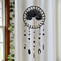 Tree Life Dream Catcher and Sun Catcher, Handmade Healing Crystal Boho Window Hanging for Home Decor, Rainbow Maker Wall Decor, for Women, Housewarming (Black)