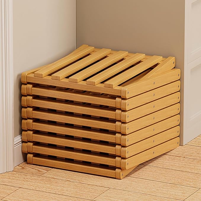 9 Tier Bamboo Shoe Rack, The 9-Tier No-Assembly Bamboo Rack, Foldable Bamboo Shoe Rack, Foldable Vertical Organizer, Vertical Shoe Organizer for Small Spaces (Brown)