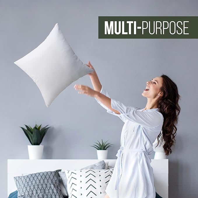 Utopia Bedding Throw Pillows (Set of 1, White) – 24 x 24 Inches Down Alternative Pillows for Bed, Sofa, and Couch - Fluffy Decorative Stuffer Pillow for Indoors & Outdoors