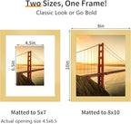 8x10 Picture Frame 3 Pack - Gold Poster Frame Display Pictures 5x7 with Mat or 8 x 10 Without Mat for Wall Hanging Horizontal and Vertical
