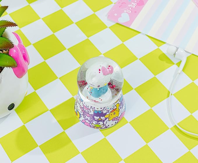 Sanrio Hello Kitty and Friends Mini Light-Up Snow Globe with Swirling Glitter Display | 3 Inches Tall