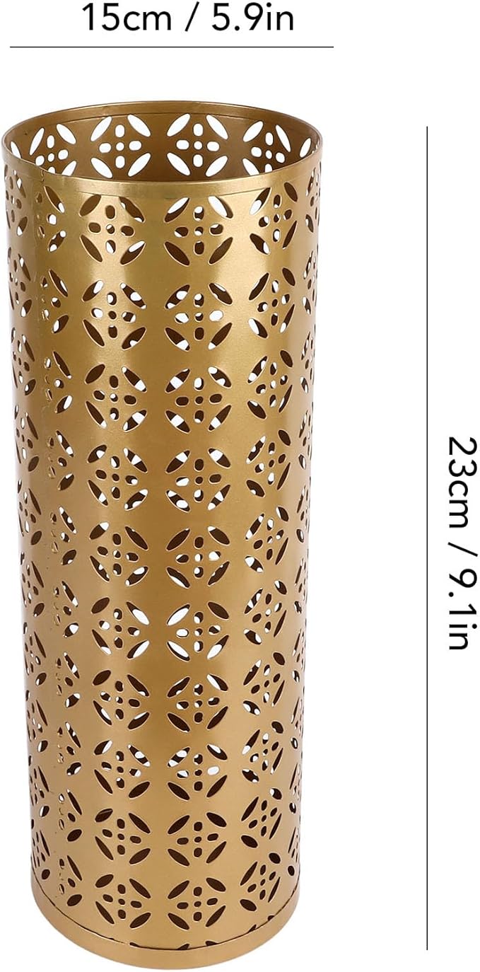 Metal Round Umbrella Stand Rack, Freestanding Tall Round Basket Umbrella Holder Bin for Entryway Home Office (S)