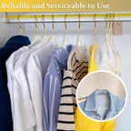 VSV stoage Clear Clothes Hangers 16", 40 Pack Plastic Coat Hanger for Adult Closet, Bling Thin Hangers with Swivel Gold Hook, Notched Shoulders Perchas - Clothing Rack for Bridesmaid Dresses