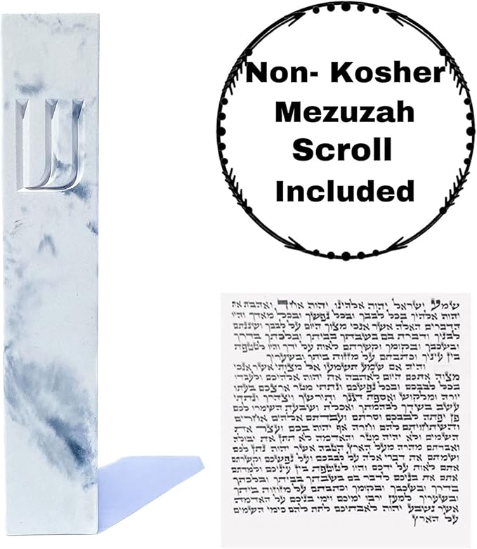 A&S Mezuzot A&S Modern Stone Mezuzah Case Design, Mezuza Cover for Scroll Protection, Easy Peel and Stick Houswarming Gift and Home Blessing