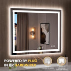 LOAAO 39.4"x31.5" LED Mirror for Bathroom, Lighted Bathroom Mirror with Lights, Anti-Fog, Dimmable, Memory Function, Clear Reflection