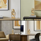 DOVDOV Abstract Gold Knot Statue, Geometric Knot Decor, Gold Decor on Shelf Bookshelf countertop for Living Room Coffee Table Office Coffee Table entryway entryway Desktop Decorative Ornament.