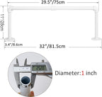 WEBI Clothing Rack Wall Mount,32" Industrial Pipe Clothes Rack,Heavy Duty Iron Garment Bar,Retail Display Clothes Rod for Closet,Laundry Room,White