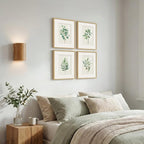 Framed Sage Green Botanical Wall Art for Bedroom, Modern Farmhouse Boho Plant Artwork for Walls, Minimalist Green White Leaf Pictures for Living Room Kitchen Dining Room Office Wall Decor, 12x16 Inch