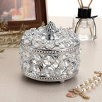 Hipiwe Crystal Mirrored Jewelry Box Jewelry Trinket Organizer Box Home Decor Ring Earrings Necklace Storage Holder Keepsake Box