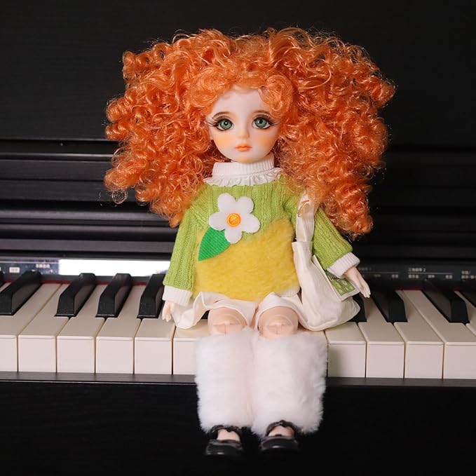 Original 1/6 Scale Anime Doll with Hand-Painted Face, Unique Cute Collectible Ball-Jointed Doll with Removable Outfit, 30cm Art Figure for Christmas & Birthday Gifts (Poppy)