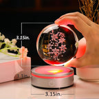 Movdyka 3D Laser Etched Lily Crystal Ball with Color-Changing LED Base – Elegant Blooming Flower Lamp for Home Decor, Unique Gift for Women & Men