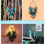 Dream Catcher, Blue Tree of Life with Feathers Dreamcatcher Wall Decor Indians Traditional Circular Net Hanging Decor for Home, Bedroom(Blue)