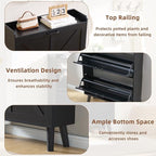 LEYAOYAO Shoe Storage Cabinet with 2 Flip Drawers，Narrow Shoe Storage Cabinet Organizer with Legs for Entryway Hallway, Living Room, Bedroom，Hidden Slim Storage Narrow Shoe Rack Cabinet,Black