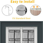 MSLOVE Narrow Over The Door Shoe Organizer, 12 Large Mesh Pockets Hanging Shoe Organizer for Closet Organizers and Storage, Grey, 2 Pack