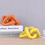 LCCCK Infinity Knot Sculpture Yellow Knot Decor Object, Abstract Knick Knacks Coffee Table Modern Statue, Yellow Sculpture for Home Living Room Table Ornaments and TV Stand Bookshelf Decorative