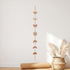 opulinea 32 Inch Hammered Rose Gold Moon Phase Metal Wall Decor, Celestial Hanging Wall Sculpture, Boho Lunar Wall Art for Bedroom, Living Room, Bathroom, Apartment