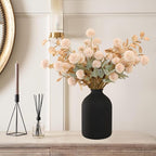 SilkSerenade Large Black Matte Flower Vase for Bedroom Kitchen Living Room Table, Contemporary Farmhouse Decorative Arlo Flowers Iron Vases, Rustic Tall Earthy Wabi Sabi Modern Centerpieces Home Decor