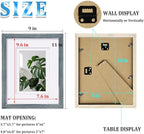 Egofine 8x10 Picture Frames Set of 4, Made of Solid Wood Covered by Plexiglass 4x6 and 5x7 with Mat or 8x10 without Mat, for Table Top Display and Wall Mounting Photo Frame Rustic Blue