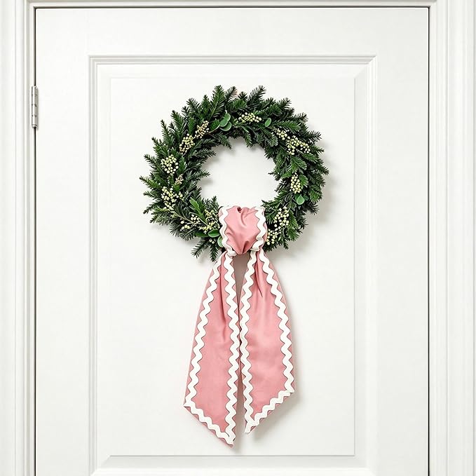 of Decorative Door Swag with Beautiful Scalloped Design Instantly Brightens Entryways and Living Space Trim Garlands Ribbons