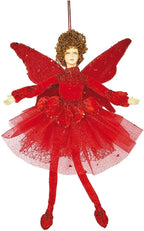 STP GOODS Christmas Decor Collectible Doll 12" Figurine for Home Decor & Holiday Posable Fairy Doll Indoor Christmas Fairy Christmas Seasonal Decoration Collectible Christmas Doll (Fairy in Red)