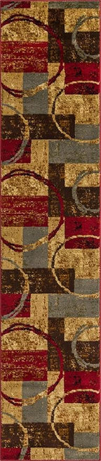 Unique Loom Barista Collection Area Rug - Kouillou (2' 2" x 10' Runner, Multi/Brown)