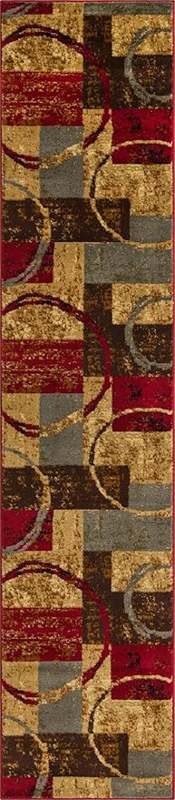 Unique Loom Barista Collection Area Rug - Kouillou (2' 2" x 10' Runner, Multi/Brown)