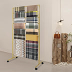 7-Tier Movable Scarf Organizer Holder Accessory Display Stand, Freestanding Metal Organizer Rack for Retail Stores, Towel, Belts, Ties, Pants