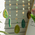 Green Tree of Life Dream Catchers with Agate Pendant Natural Dream Catchers for Aunt Wall Decor Handmade Dreamcatcher Wall Hanging Ornament for Bedroom Living Room Home Decor