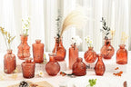 Mini Bud Vases Centerpieces for Tables, for Flowers,Small Flower Vases Suitable for Birthday Party,Anniversary,Wedding Reception,Baby Shower (Amber, 12PCS)