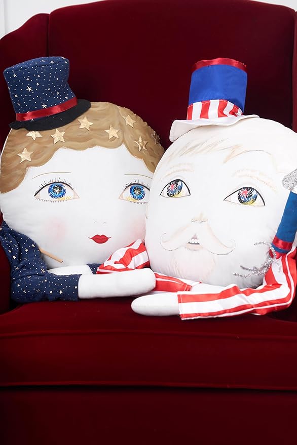 GALLERIE II Sammy Baby Zombinaland Soft Decorative Figurine Doll Pillow 4th of July Patriotic Home Living Room Shelf End Table Couch Sofa Chair Decor Decoration Red