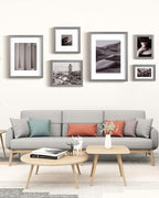Egofine 12x16 Picture Frames Set of 4, Made of Solid Wood Covered by Plexiglass 9x12 and 11x14 with Mat or 12x16 without Mat, for Wall Mounting Photo Frame Light Grey