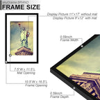 100% Solid Wood 11x17 Picture Frame Set of 2, Black Frame Display Photo 8 x 12 with Mat or 11 x 17 without Mat, 11by17 HQ Matte Black Frame for Wall - 2 Pack/Black/11 x17