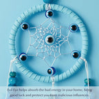 Pretty Jolly Small Evil Eye Dream Catchers Wall Decor Wood Beads Handmade Blue Feathers Mini Dreamcatchers Home Decoration Ornament for Car Bedroom Birthday Party