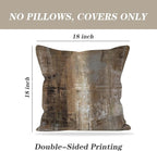 Taupe Abstract Art Artwork Pillow Cover, Gallery Modern Decorative Throw Pillows Cushion Cover for Bedroom Sofa Living Room 18 x 18 Inch Set of 2