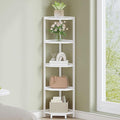 Hzuaneri Corner Shelf Stand, Corner Bookshelf, Storage Standing Shelf Unit with Metal Frame, Plant Stand, Bookcase for Living Room, Home Office, Bedroom, 5-Tier White CS05913W