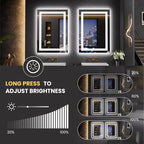 LOAAO 20"x28" LED Mirror for Bathroom, Lighted Bathroom Mirror with Lights, Anti-Fog, Dimmable, Memory Function, Clear Reflection