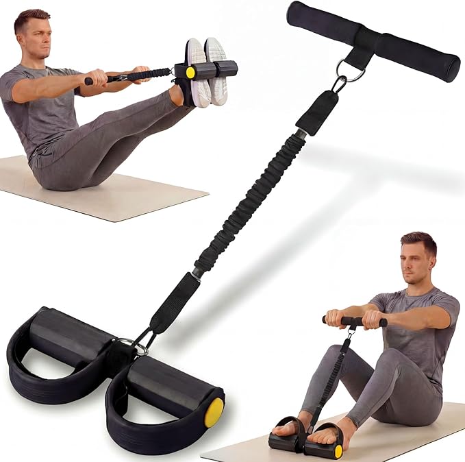 Upgraded Pedal Resistance Band with Handle - Fashion Puller Exercise Tool, Thickened Built-in Latex Tube Pedal Resistance Device & Soft Nitrile Rubber Anti-Slip Footrest for The Core/Arms