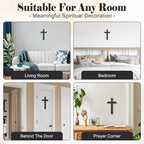 BESPORTBLE Wooden Cross for Wall: 11 Inch Hanging Large Cross, Rustic Christian & Catholic Wall Mounted Decor, Religious Wood for Home, Bedroom, Prayer Room - Party Decor (Black)